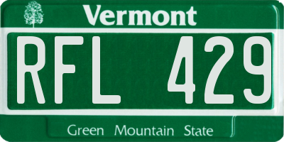 VT license plate RFL429