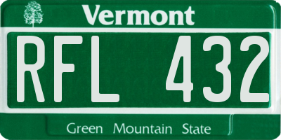 VT license plate RFL432