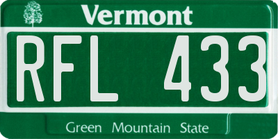 VT license plate RFL433