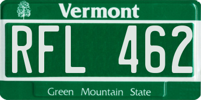 VT license plate RFL462