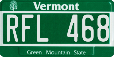 VT license plate RFL468