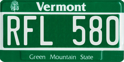VT license plate RFL580