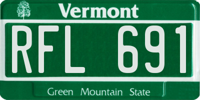 VT license plate RFL691