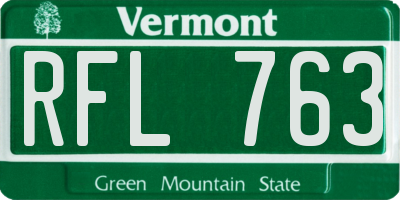 VT license plate RFL763