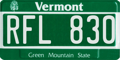 VT license plate RFL830