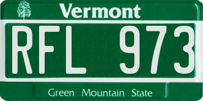 VT license plate RFL973