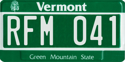 VT license plate RFM041