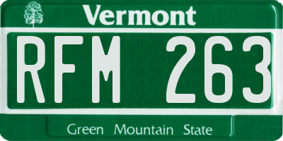 VT license plate RFM263