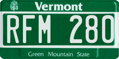 VT license plate RFM280