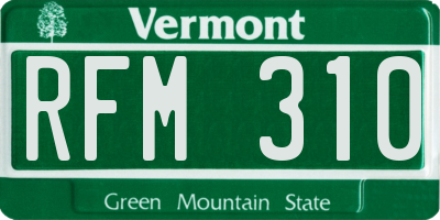 VT license plate RFM310