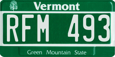 VT license plate RFM493