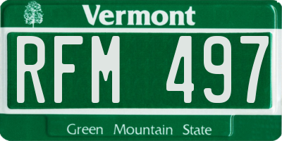 VT license plate RFM497