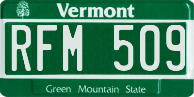 VT license plate RFM509