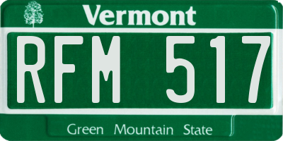 VT license plate RFM517
