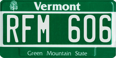 VT license plate RFM606