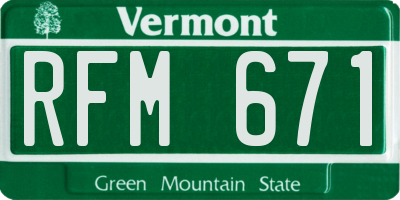 VT license plate RFM671