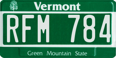 VT license plate RFM784