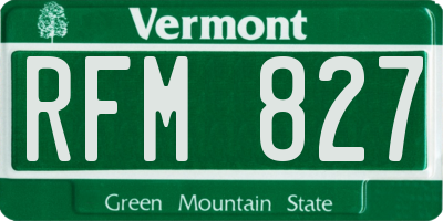 VT license plate RFM827