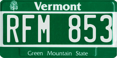 VT license plate RFM853