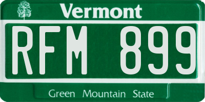 VT license plate RFM899