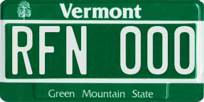 VT license plate RFN000