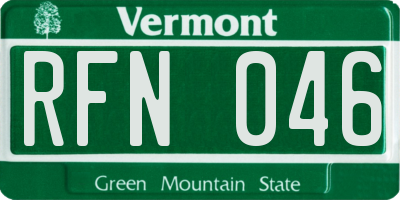 VT license plate RFN046