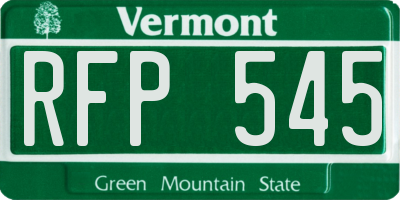 VT license plate RFP545