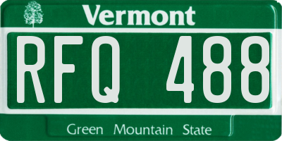 VT license plate RFQ488