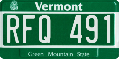 VT license plate RFQ491