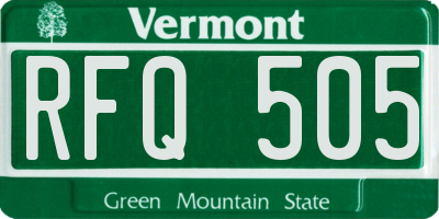 VT license plate RFQ505
