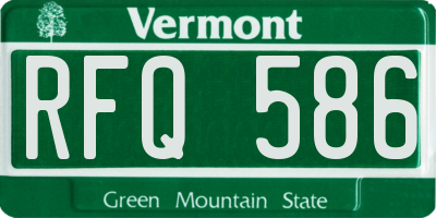 VT license plate RFQ586