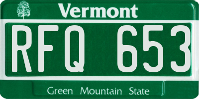 VT license plate RFQ653