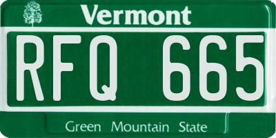 VT license plate RFQ665