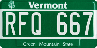 VT license plate RFQ667