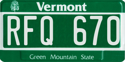 VT license plate RFQ670