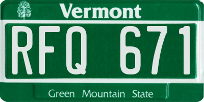 VT license plate RFQ671