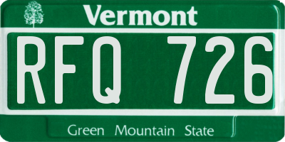 VT license plate RFQ726