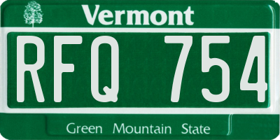 VT license plate RFQ754