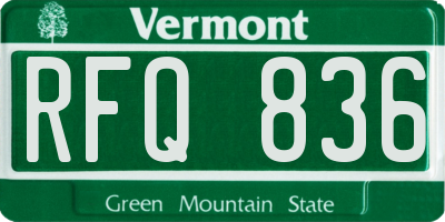 VT license plate RFQ836