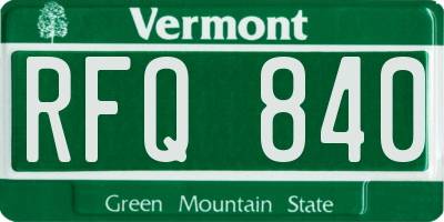 VT license plate RFQ840