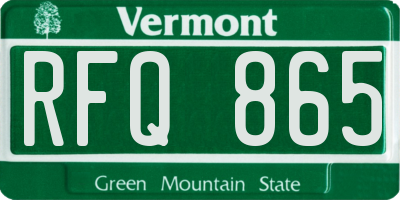 VT license plate RFQ865