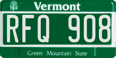 VT license plate RFQ908