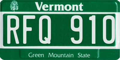 VT license plate RFQ910