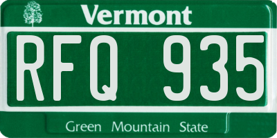 VT license plate RFQ935