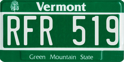 VT license plate RFR519