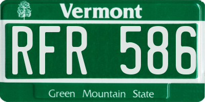 VT license plate RFR586
