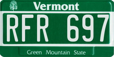 VT license plate RFR697