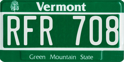 VT license plate RFR708