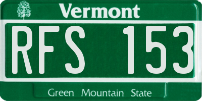 VT license plate RFS153