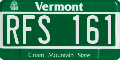 VT license plate RFS161